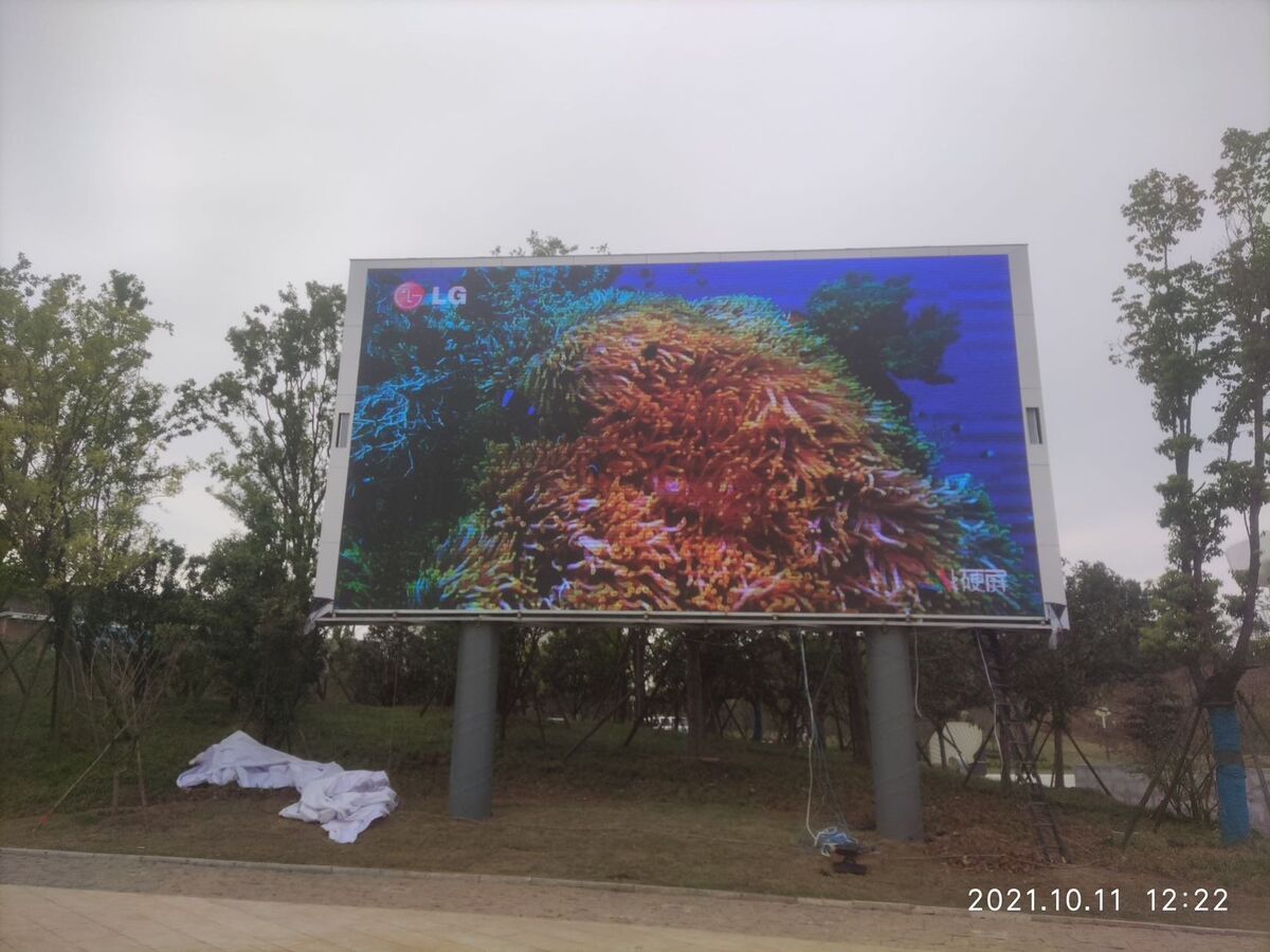 信阳植物园P6户外全彩LED显示屏 - 背面走线 - 嘉欣电子实拍